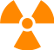 Symbole de signalisation pour danger zone radioactive, de couleur orange pour zone spécialement réglementée