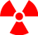 Symbole de signalisation pour danger zone radioactive, de couleur rouge pour zone interdite