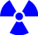 Symbole de signalisation pour danger zone radioactive, de couleur bleue pour zone surveillée