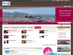 Screenshot de la page d'accueil du site Internet Marseille Tourisme version 2011